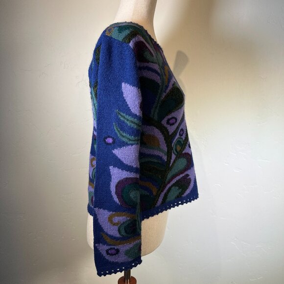 Alpacas Best 100% Baby Alpaca Sweater Small S Handmade Art To Wear Round Neck - Picture 7 of 16